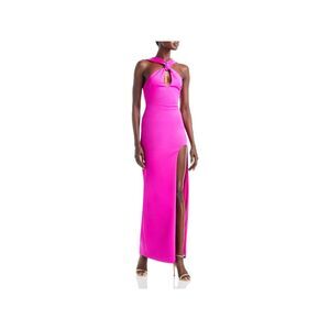 BLACK HALO EVE Womens Pink Twist Neck High Slit Lined Sleeveless Sheath Dress 6